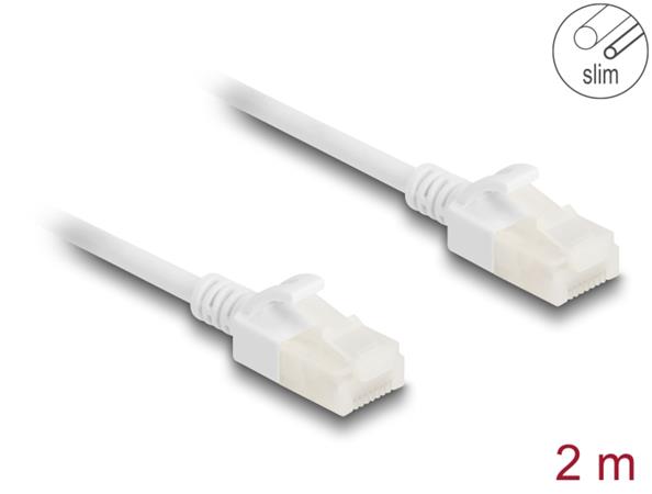 Delock Síťový kabel RJ45 Cat.6A, ze zástrčky na zástrčku, s robustní západkou, pro průmyslové použití, U/UTP Slim, 80360