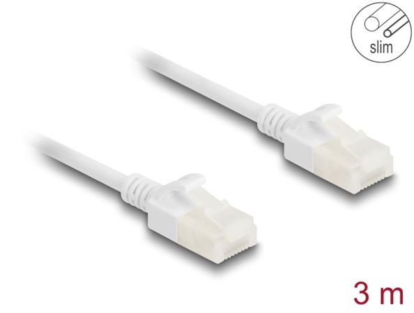 Delock Síťový kabel RJ45 Cat.6A, ze zástrčky na zástrčku, s robustní západkou, pro průmyslové použití, U/UTP Slim, 80361