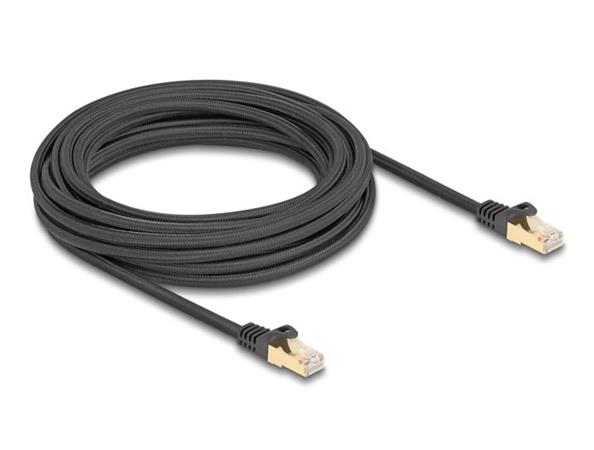 Delock Síťový kabel RJ45 s pleteným opláštěním, Cat.6A, ze zástrčky S/FTP na zástrčku, 7,5 m, černý 80321