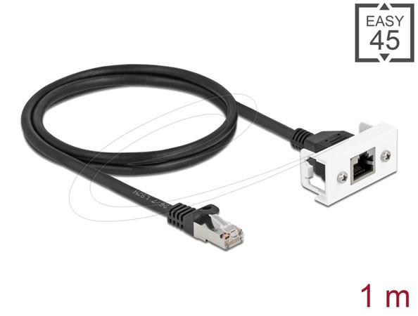 Delock Síťový prodlužovací kabel pro Modul Easy 45 S/FTP ze zástrčkového konektoru RJ45 na zásuvkový kon 87111