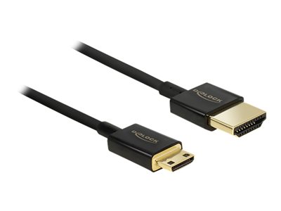DeLOCK Slim Premium - HDMI s kabelem Ethernet - mini HDMI (M) do HDMI (M) - 2 m - trojnásobně stíně 84778