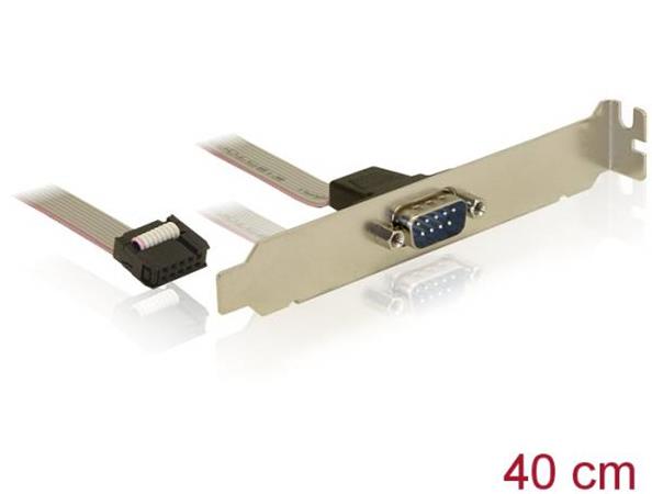 DeLOCK Slot Bracket > 1 x Serial - Sériový panel - 9 pinová IDC (F) do DB-9 (M) - 40 cm 82768
