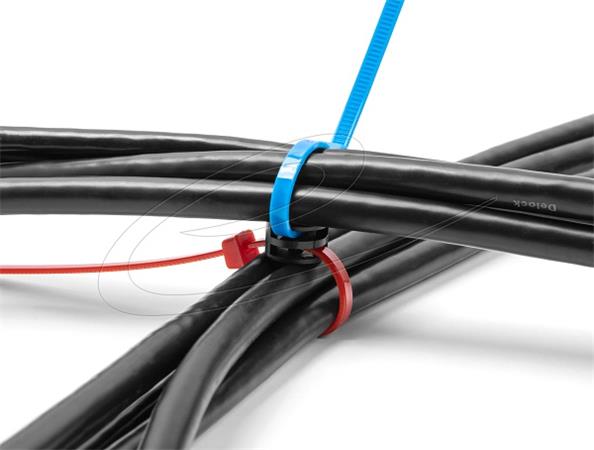 Delock Spojka na montáž kabelových úvazků, H 12 x V 8 mm, 90°, otáčivá, černá, 100 ks 18913