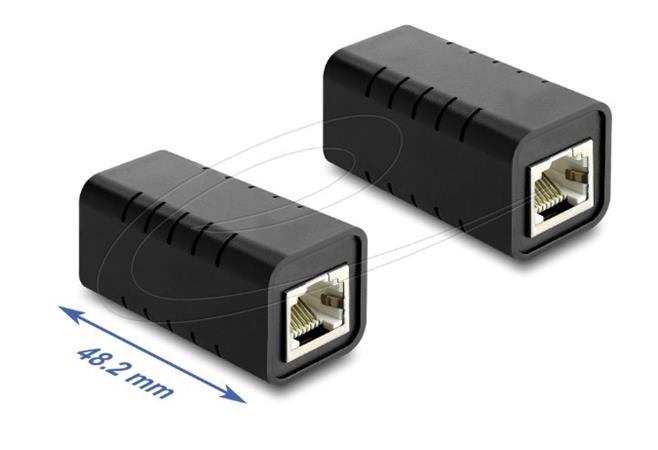 Delock Spojka ze zásuvky RJ45 na zásuvku Cat.6 A, stíněná, černá 81039