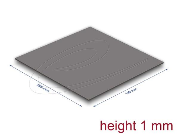 Delock Tepelně vodivá podložka 100 x 100 x 1 mm pro moduly M.2 3,2 W/mK - nízký únik oleje 18472