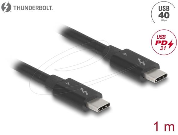 Delock Thunderbolt™ 4 kabel 40 Gbps PD 3.1 240 W 1 m černá 81249