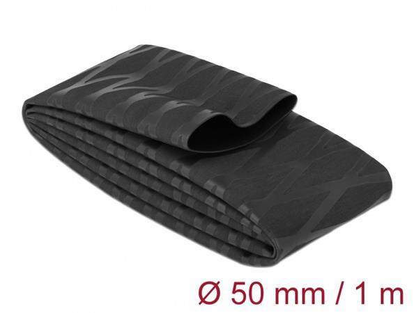 Delock Trubka smršťující se teplem, vzor X, neklouzavá, poměr smrštění 2:1, 1 m x 50 mm, černá 19607