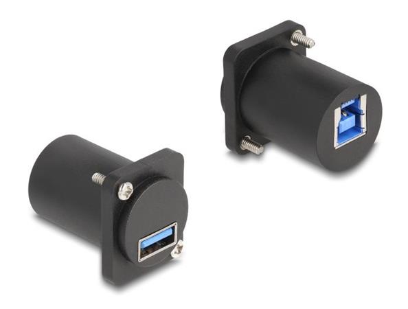 Delock Typu D Modul USB 5 Gbps Typ-A samice na Typ-B samice se šroubky, černá 88108