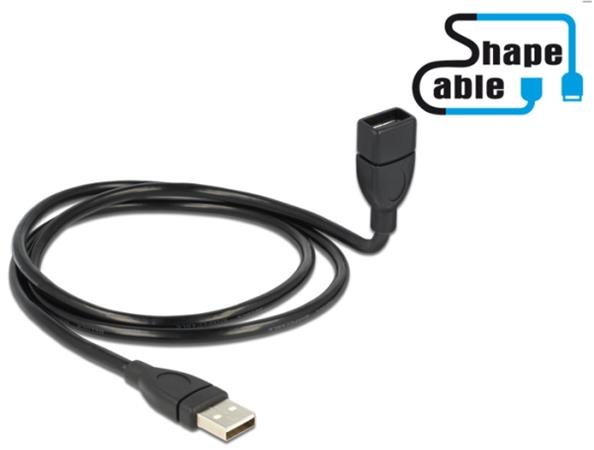 Delock USB 2.0 kabel samec > A samice ShapeCable 1m 83500