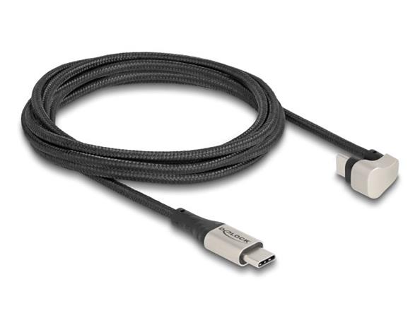 Delock USB 2.0 Kabel USB Type-C™ ze zástrčky na zástrčku, 180°, pravoúhlá 2 m PD 60 W 88160