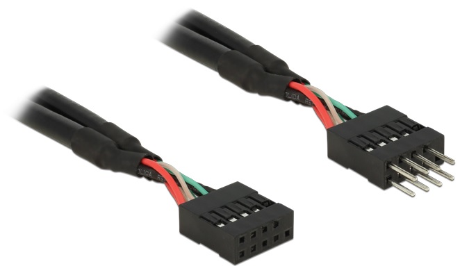 Delock USB 2.0 Pin konektor prodlužovací kabel 10 pin samec / samice 50 cm 83874