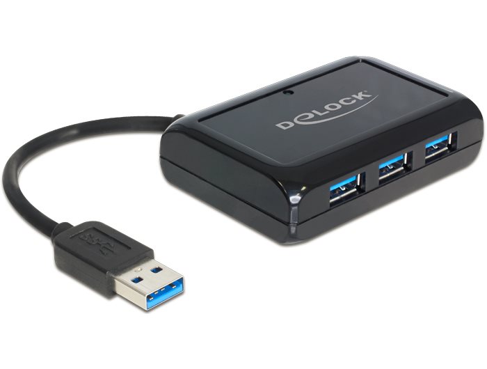 Delock USB 3.0 Hub 3 portový + 1 port Gigabit LAN 10/100/1000 Mb/s 62440