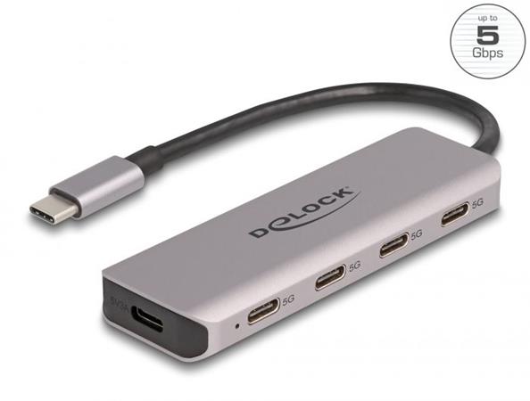 Delock USB 5 Gbps 4 portový Hub USB Type-C™ s konektorem USB Type-C™ 64238