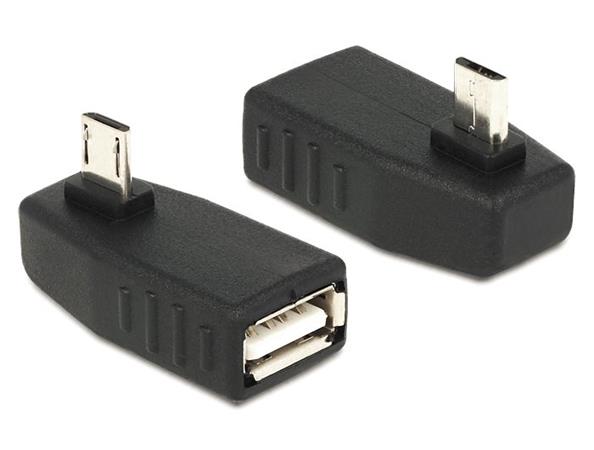 DeLOCK - USB adaptér - USB (F) do Micro USB typ B (M) - USB 2.0 OTG - konektor 90°