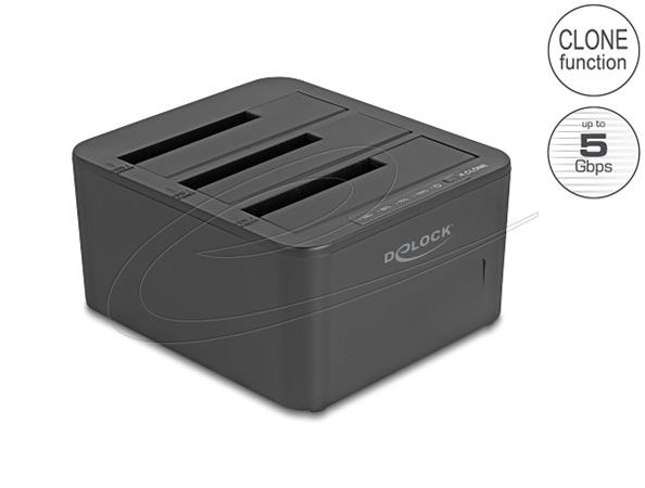 Delock USB dokovací stanice pro 3 x SATA HDD / SSD s funkcí klonování 1:2 64332