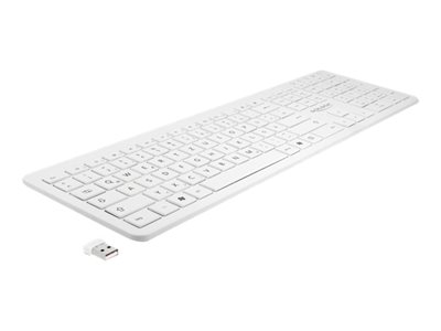DELOCK, USB Keyboard 2.4 GHz wireless white fla 12014