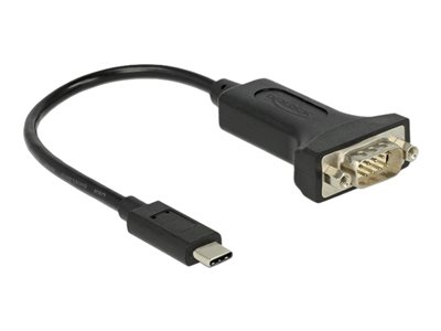 DeLOCK - USB / sériový kabel - USB-C (M) do DB-9 (M) - 15 cm - černá 63908