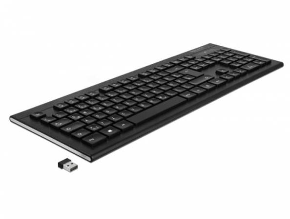 Delock USB Tastatur 2,4 GHz kabellos schwarz (Water-Drop ) 12671