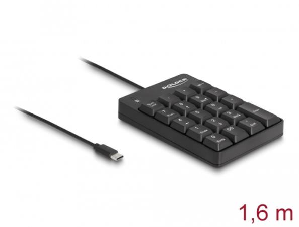 Delock USB Type-C™ numerická klávesnice 19 kláves černá 12108