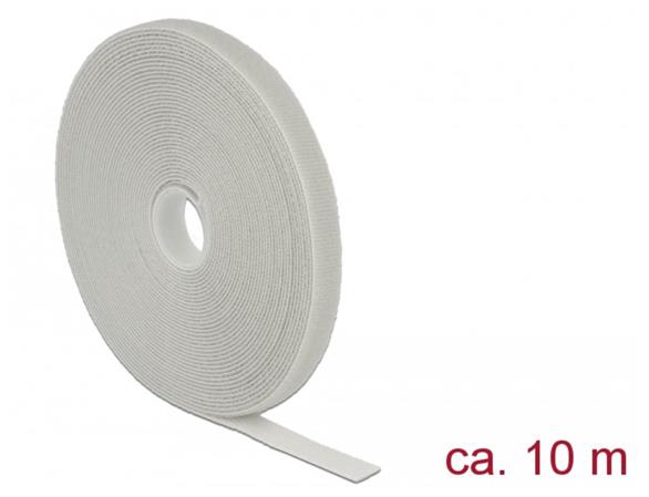 Delock Vázací pásky na suchý zip D 10 m x Š 13 mm oválné šedá 18277