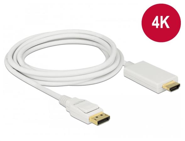 DeLOCK - Video kabel - DisplayPort / HDMI - DisplayPort (M) do HDMI (M) - 3 m - trojnásobně stíněný 83819