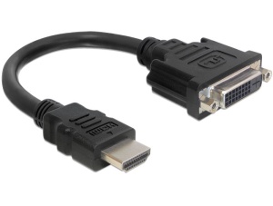 DeLOCK - Video kabel - HDMI / DVI - HDMI (M) do DVI-D (F) - 20 cm - černá 65327