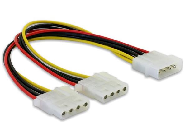 Delock Y napájecí kabel Molex samec > 2x Molex 4pin samice 82100