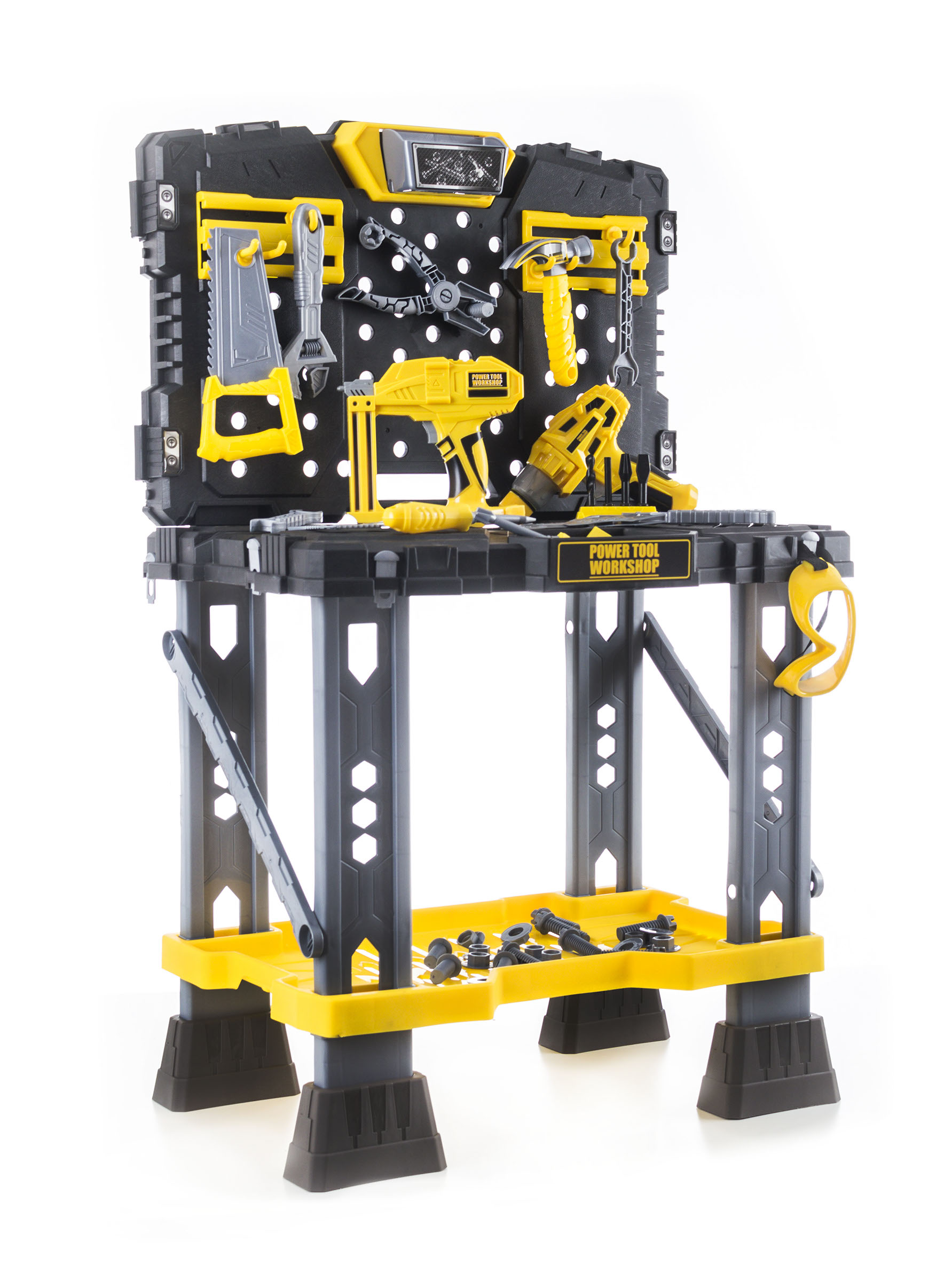 Detské náradie G21 Pracovný stôl s náradím žlto-sivý BOP941863