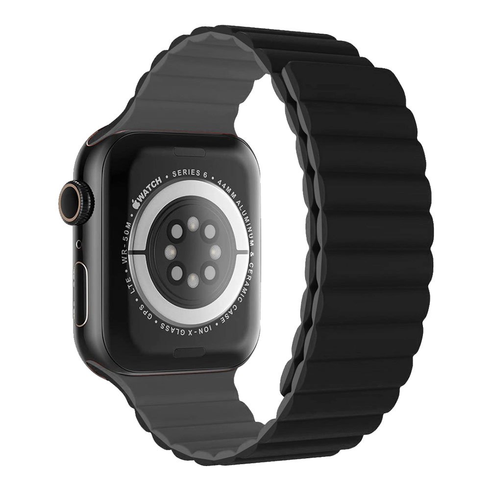 Devia remienok Nature Silicone Magnetic Watch Band 44/45/46mm - Black 6942297104426