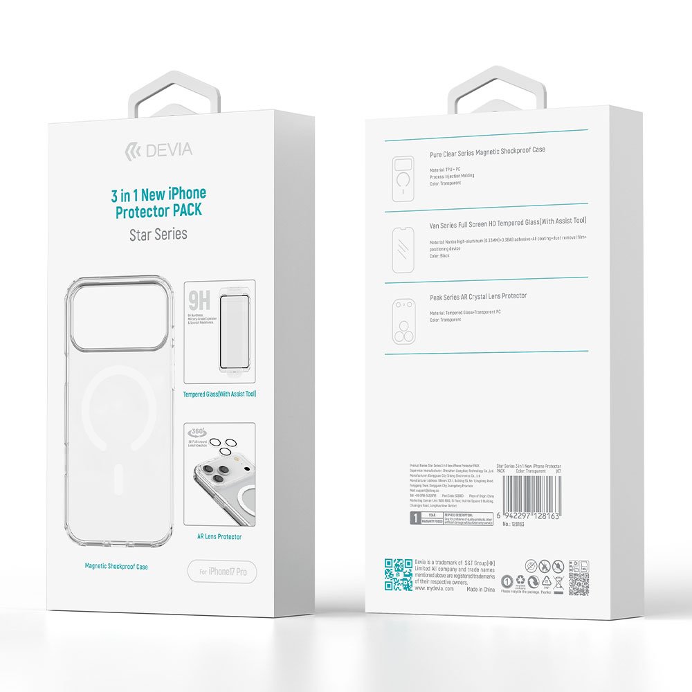 Devia Star Series 3 in 1 iPhone Protector Pack pre iPhone 17 Pro 6942297128156