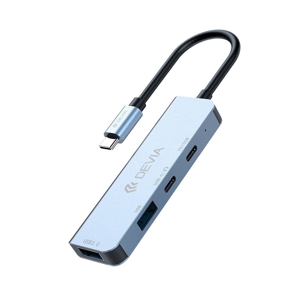 Devia USB-C Hub Leopard Series 4-in-1 EC700 - Deep Gray 6938595386244
