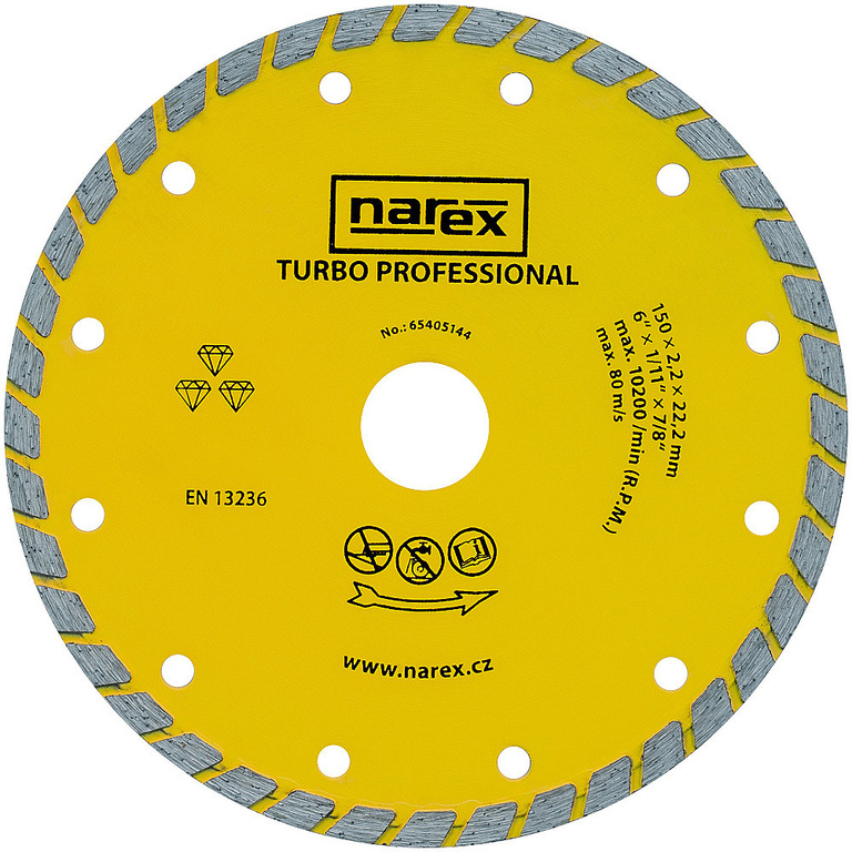 Diamantový kotúč Narex TURBO PROFESSIONAL 150 mm 65405144