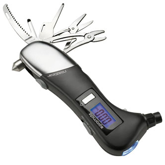 Digitálny merač tlaku v pneumatikách Promate roadGear 0.1-10bar, čierny, multifunkčný AISROADGEAR