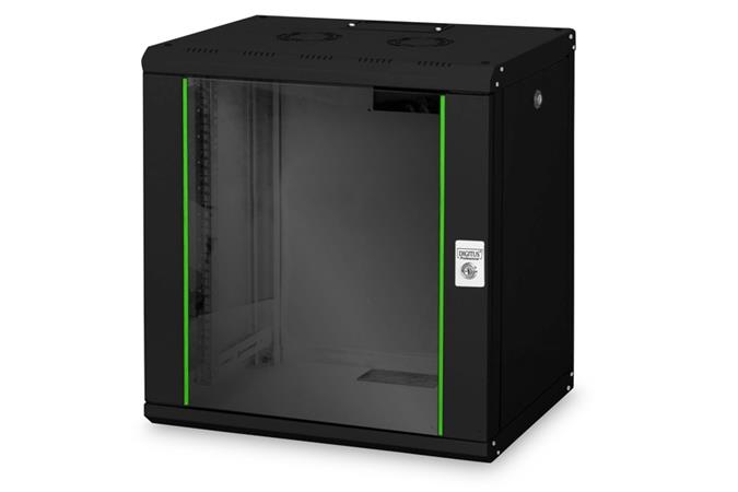 Digitus 12U skříňka montáž na stěnu , 643x600x450 mm, barva černá (RAL 9005) DN-19 12-U-SW