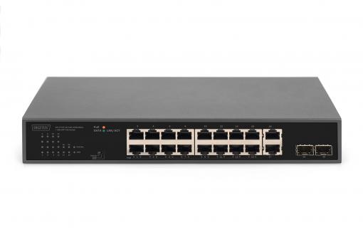 DIGITUS 16+2 Port GE + 2GE SFP Uplink PoE Switch 16+2 Port 10/100/1000 Mbps + 2GE SFP PoE Switch DN-95358