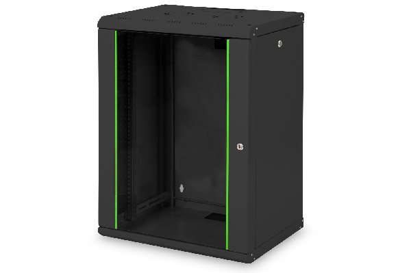 Digitus 16U wall mounting cabinet 820x600x450 mm, color black (RAL 9005) DN-19 16-U-SW