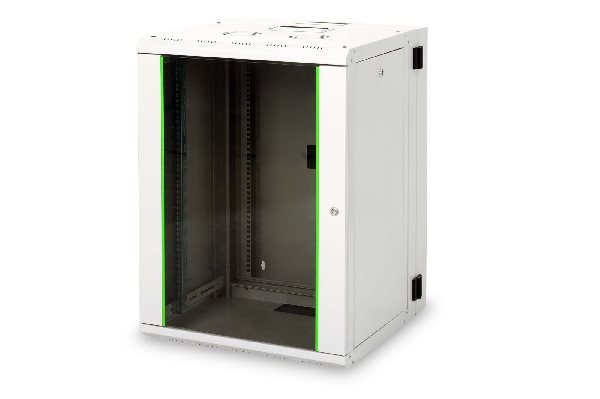 Digitus 16U wall mounting cabinet, double sectioned 820x600x600 mm, color grey (RAL 7035) DN-19 16-U-3