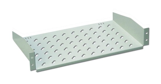 Digitus 19" pevná police 2U, větraná, šedá, 25kg 483x550x88mm DN-19 TRAY-2-55