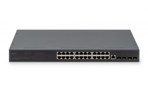 DIGITUS 24 GEporttový L2+ přepínač 4 SFP+ UPLINK 19" DN-80223