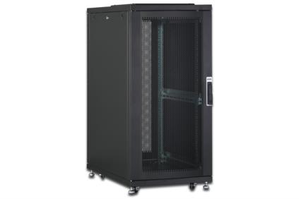 DIGITUS 26U server cabinet, 1260x600x1000 mm, color black RAL 9005 perforated door DN-19 SRV-26U-B-1