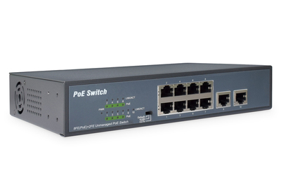 DIGITUS 8 Port Fast Etherent PoE Switch + 2 Uplinks DN-95323-1