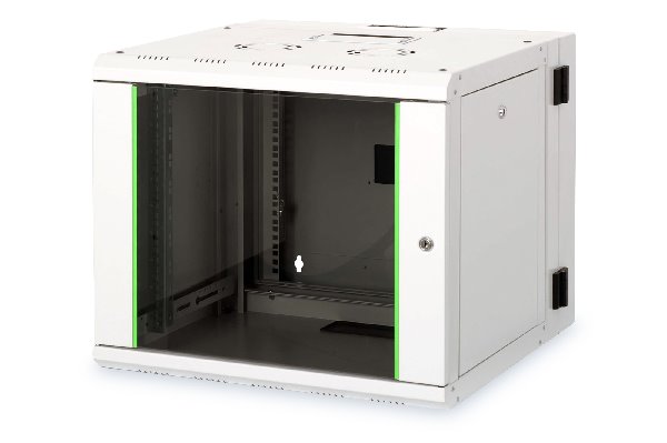 Digitus 9U wall mounting cabinet, double sectioned 509x600x600 mm, color grey (RAL 7035) DN-19 09-U-3