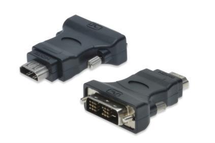 Digitus adaptér HDMI A samice / DVI-D(18+1) samec, černo/šedý , pozlacené konektory