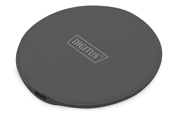 DIGITUS Bezdrátová 15W nabíjecí podložka s integrovaným nabíjecím kabelem USB-C o délce 100 cm DA-10081