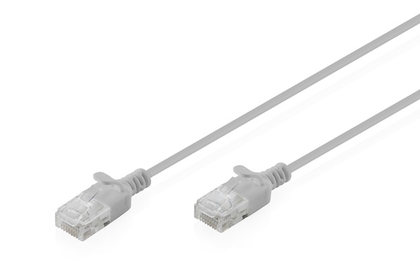 Digitus CAT 6 U-UTP slim patch cord, 0,5 m, šedý