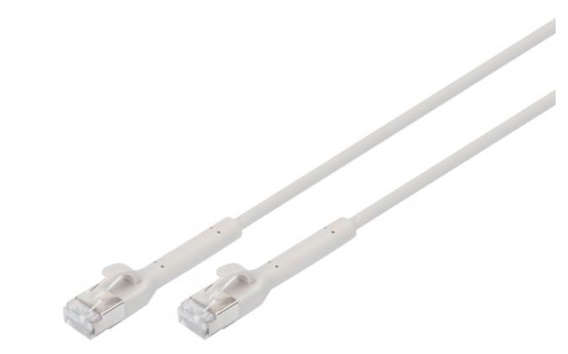 DIGITUS CAT 6A F-FTP ohebný propojovací kabel, Cu, TPE-LSZH AWG 32/7, délka 0.3 m, šedá