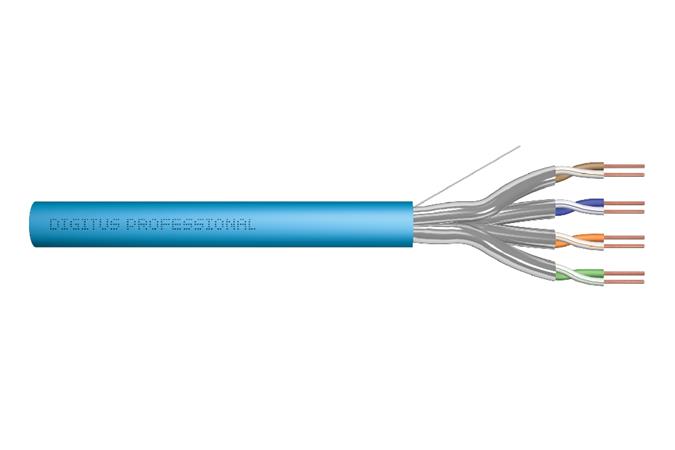 DIGITUS CAT 6A U-FTP installation cable, raw, length 500 m, drum, AWG 23/1, LSZH-1, simplex, color blue DK-1623-A-VH-5