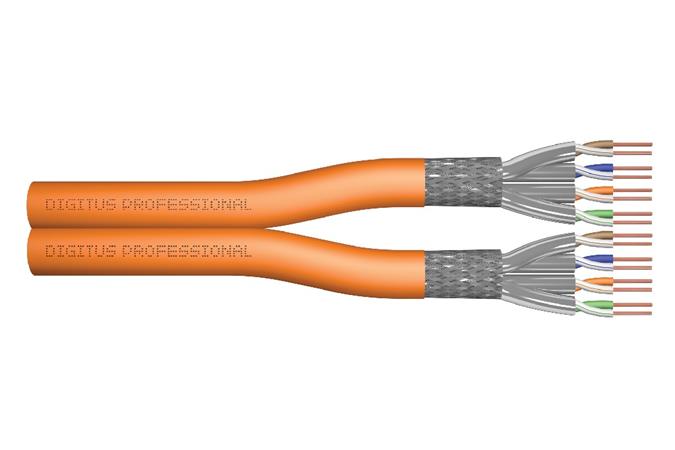 Digitus CAT 7 S-FTP PiMF installation cable, raw length 500 m, drum, AWG 23/1, 1200 MHz, LSZH-3, duplex, DK-1743-VH-D-5