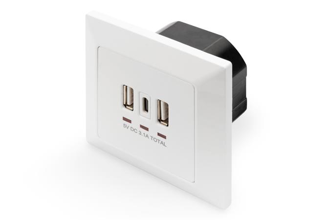 DIGITUS Charger Box for Smartphones / Tablets with 2 x USB A, 1 x USB Type-C™, 3100 mA, UP DA-70618