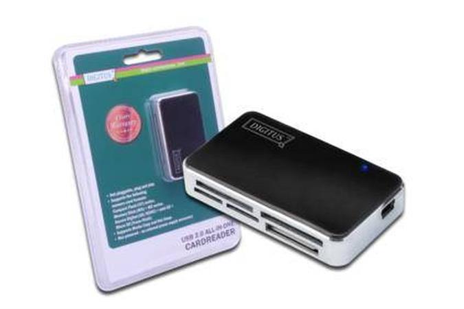 DIGITUS Čtečka karet USB 2.0, All-in-One podporuje T-Flash, včetně kabelu USB A/M na mini USB DA-70322-2